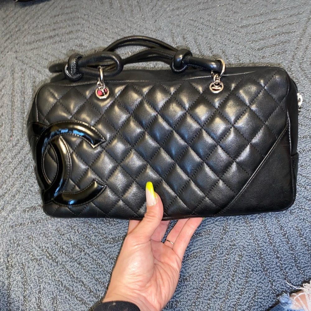 Chanel black on black cambon satchel